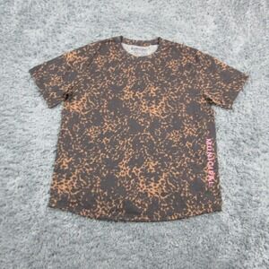 Municipal Shirt Mens XL Brown Animal Print Short Sleeve Crew Neck Tagless NWOT